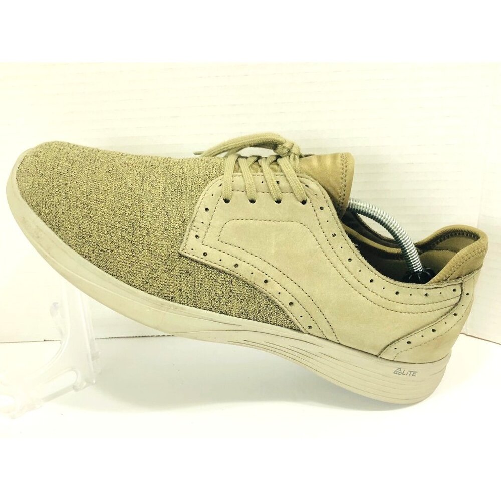 Abeo Walking Shoes Men‎ 13 Textile Suede Khaki Lace Up Sneakers Breathable Floyd